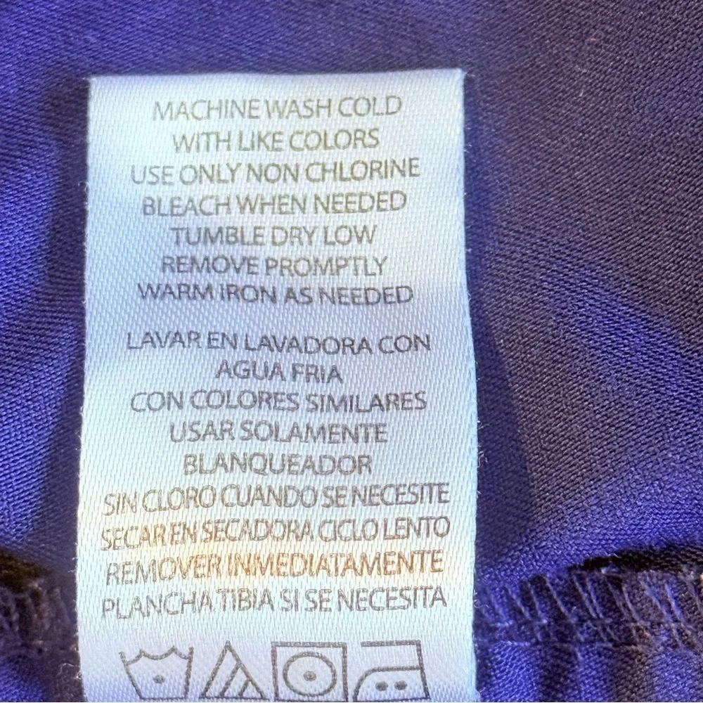 Healing Hands Tori Scrub Pants Womens Medium Blue Good Yoga Purple Label